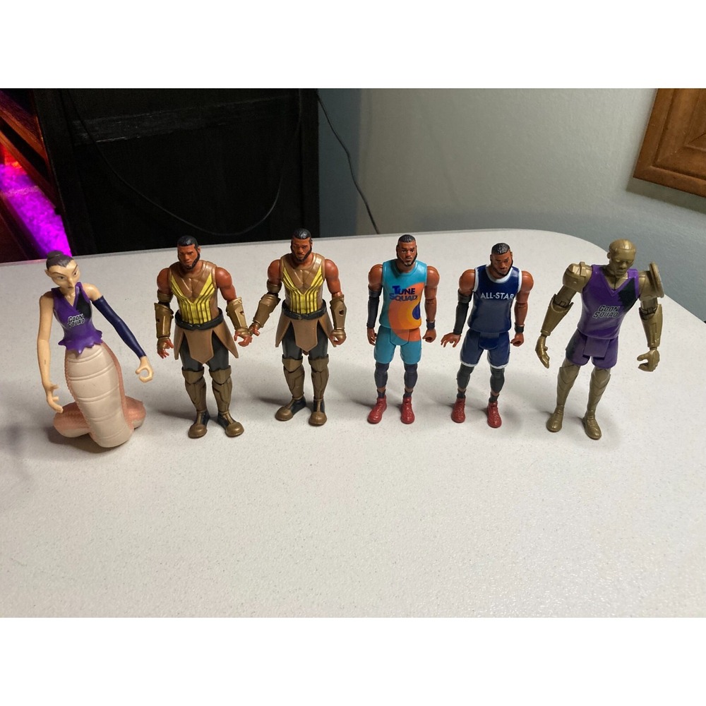 Lot of 6 Looney Tunes Space Jam New Legacy Action Figures Lebron, Goon Squad etc